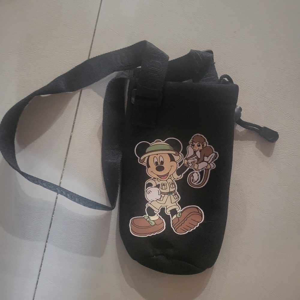 Disney Mickey Mouse Animal Kingdom WATER BOTTLE Tote Holder Carrier